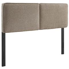 Lindee Oatmeal Boucle Fabric King Headboard - Ornate Home