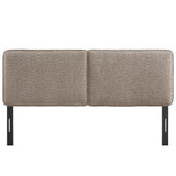 Lindee Oatmeal Boucle Fabric Queen Headboard - Ornate Home