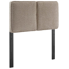 Lindee Oatmeal Boucle Fabric Twin Headboard - Ornate Home