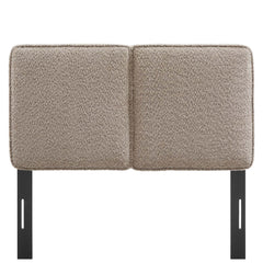 Lindee Oatmeal Boucle Fabric Twin Headboard - Ornate Home