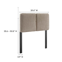 Lindee Oatmeal Boucle Fabric Twin Headboard - Ornate Home