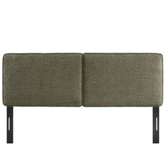 Lindee Sage Boucle Fabric Queen Headboard - Ornate Home