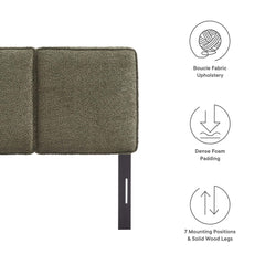 Lindee Sage Boucle Fabric Twin Headboard - Ornate Home