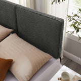 Lindee Slate Boucle Fabric King Headboard - Ornate Home