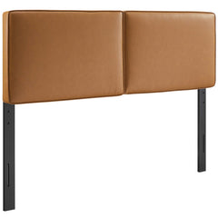 Lindee Tan Vegan Leather King Headboard - Ornate Home