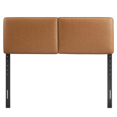 Lindee Tan Vegan Leather King Headboard - Ornate Home