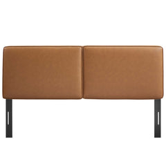 Lindee Tan Vegan Leather Queen Headboard - Ornate Home