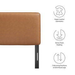 Lindee Tan Vegan Leather Queen Headboard - Ornate Home