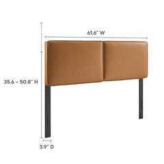 Lindee Tan Vegan Leather Queen Headboard - Ornate Home