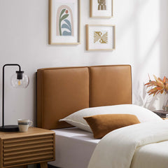 Lindee Tan Vegan Leather Twin Headboard - Ornate Home