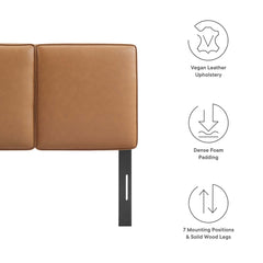 Lindee Tan Vegan Leather Twin Headboard - Ornate Home