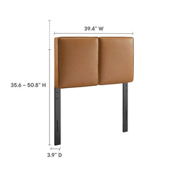 Lindee Tan Vegan Leather Twin Headboard - Ornate Home