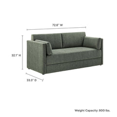 Linden Eucalyptus Upholstered Heathered Chenille Sofa - Ornate Home