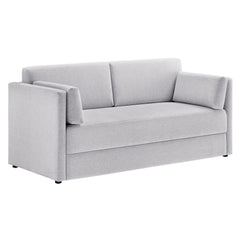 Linden Newsprint Upholstered Heathered Chenille Sofa - Ornate Home