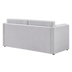 Linden Newsprint Upholstered Heathered Chenille Sofa - Ornate Home