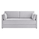 Linden Newsprint Upholstered Heathered Chenille Sofa - Ornate Home