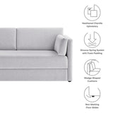 Linden Newsprint Upholstered Heathered Chenille Sofa - Ornate Home