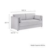 Linden Newsprint Upholstered Heathered Chenille Sofa - Ornate Home