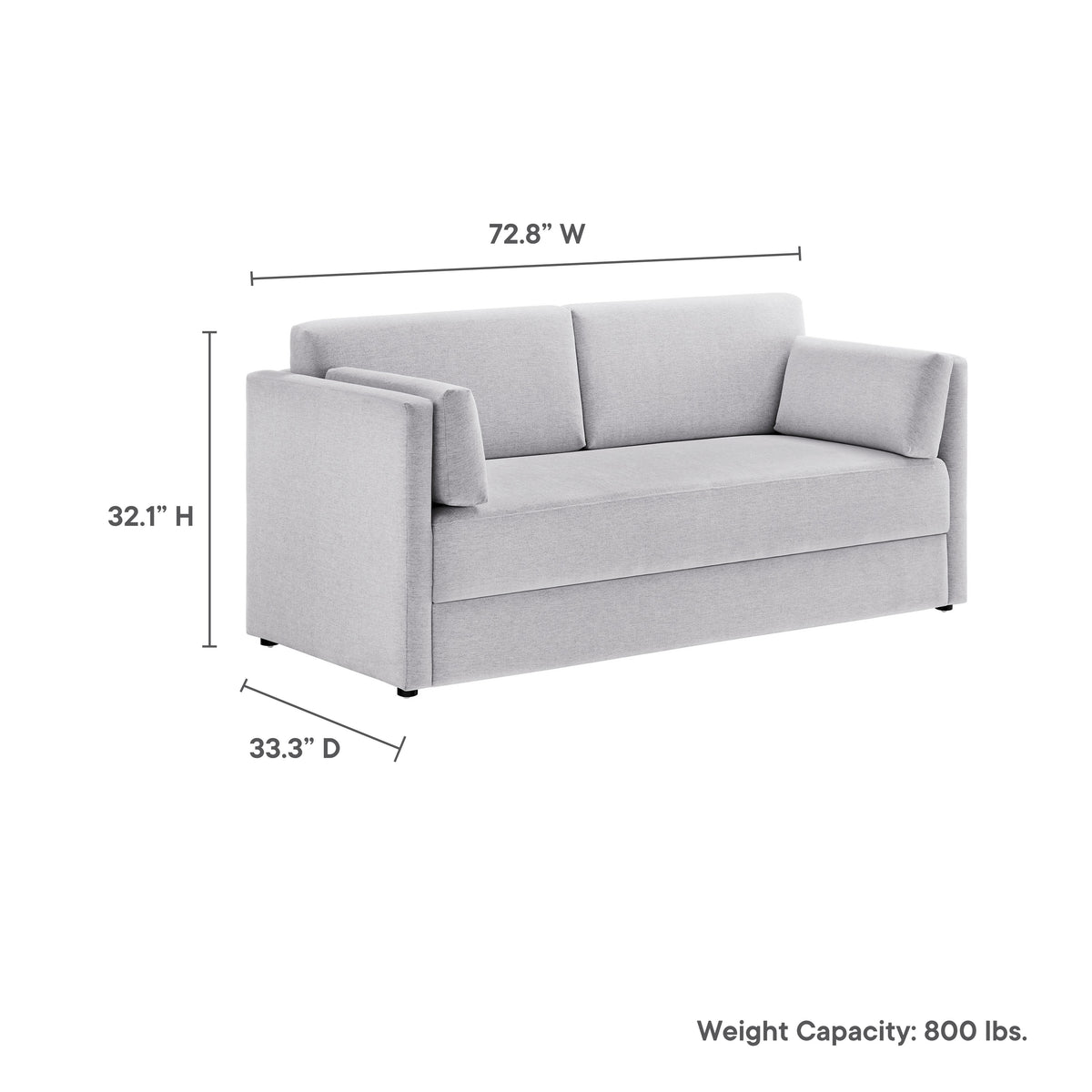 Linden Newsprint Upholstered Heathered Chenille Sofa - Ornate Home