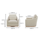 Linden Soft Beige Swivel Chair - Ornate Home