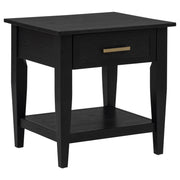 Lindenton Black 1-drawer Wood Occasional Side End Table - Ornate Home