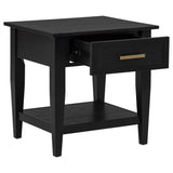 Lindenton Black 1-drawer Wood Occasional Side End Table - Ornate Home