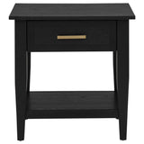 Lindenton Black 1-drawer Wood Occasional Side End Table - Ornate Home