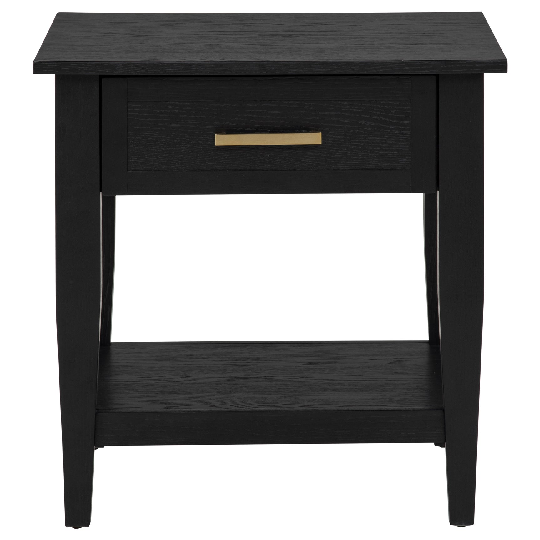 Lindenton Black 1-drawer Wood Occasional Side End Table - Ornate Home
