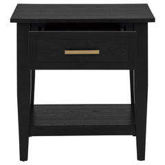Lindenton Black 1-drawer Wood Occasional Side End Table - Ornate Home