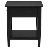 Lindenton Black 1-drawer Wood Occasional Side End Table - Ornate Home