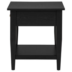Lindenton Black 1-drawer Wood Occasional Side End Table - Ornate Home