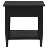 Lindenton Black 1-drawer Wood Occasional Side End Table - Ornate Home