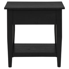 Lindenton Black 1-drawer Wood Occasional Side End Table - Ornate Home