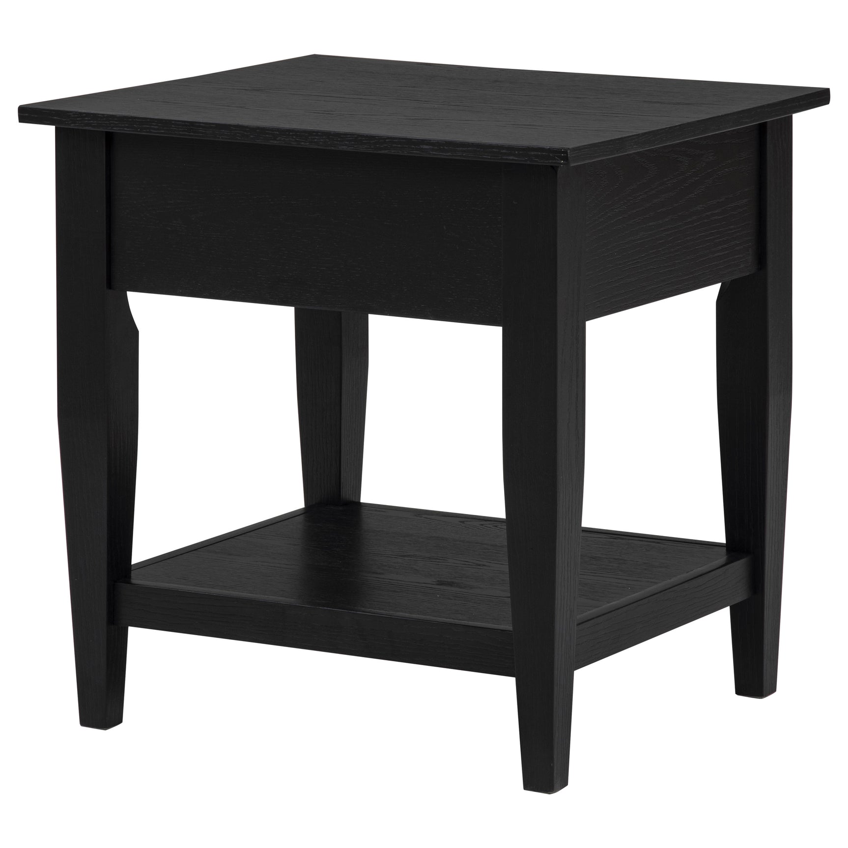 Lindenton Black 1-drawer Wood Occasional Side End Table - Ornate Home