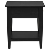 Lindenton Black 1-drawer Wood Occasional Side End Table - Ornate Home