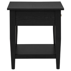 Lindenton Black 1-drawer Wood Occasional Side End Table - Ornate Home