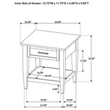 Lindenton Black 1-drawer Wood Occasional Side End Table - Ornate Home