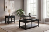 Lindenton Black 1-drawer Wood Occasional Side End Table - Ornate Home