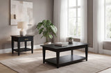 Lindenton Black 2-piece Wood Lift-Top Coffee and End Table Set - Ornate Home