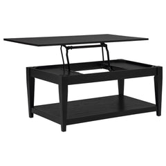 Lindenton Black 2-piece Wood Lift-Top Coffee and End Table Set - Ornate Home