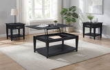 Lindenton Black 3-piece Wood Lift-Top Coffee and End Table Set - Ornate Home