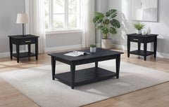 Lindenton Black 3-piece Wood Lift-Top Coffee and End Table Set - Ornate Home
