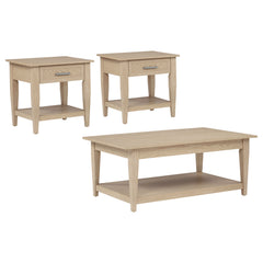 Lindenton Blonde 3-piece Wood Lift-Top Coffee and End Table Set - Ornate Home