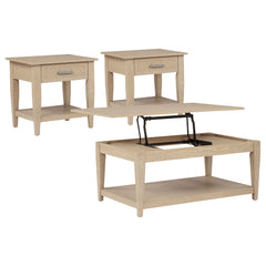 Lindenton Blonde 3-piece Wood Lift-Top Coffee and End Table Set - Ornate Home