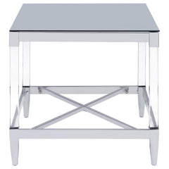 Lindley Chrome 2-piece Square Coffee and End Table Set - Ornate Home