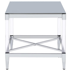 Lindley Chrome 2-piece Square Coffee and End Table Set - Ornate Home