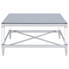 Lindley Chrome 2-piece Square Coffee and End Table Set - Ornate Home