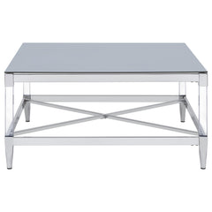 Lindley Chrome 2-piece Square Coffee and End Table Set - Ornate Home