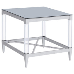 Lindley Chrome 3-piece Square Coffee and End Table Set - Ornate Home