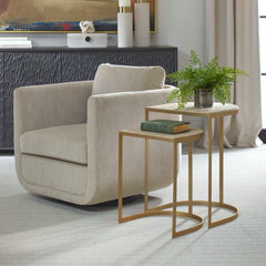 Lindon Gold Travertine Nesting Tables (Set of 2) - Ornate Home